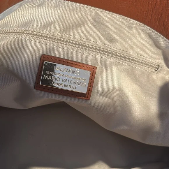 Valentino leather Carmel color Tote Bag with Gold Chain with dust bag - Picture 7 of 8